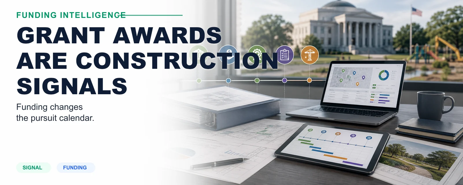 Public-sector grant award documents connected to future construction project scope and timeline